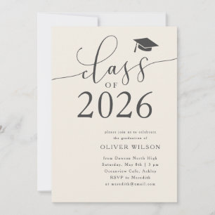 Klasse van 2025 Cream Graduation Party Kaart