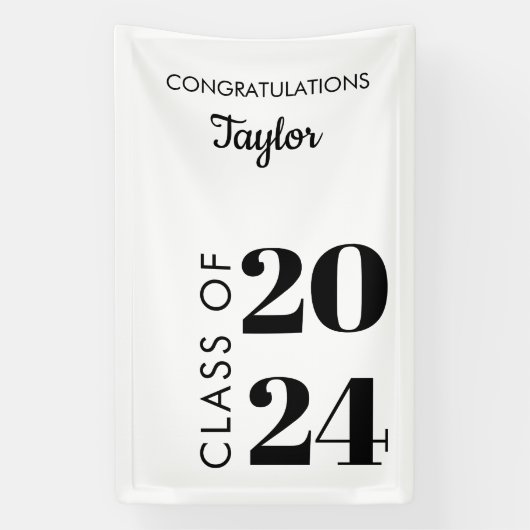 Klasse van 2025 Custom Graduation Party College Af Spandoek (Verticaal)