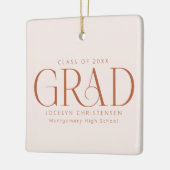 Klasse van 2025 Custom Photo Afstuderen Keepsake Keramisch Ornament (Links)