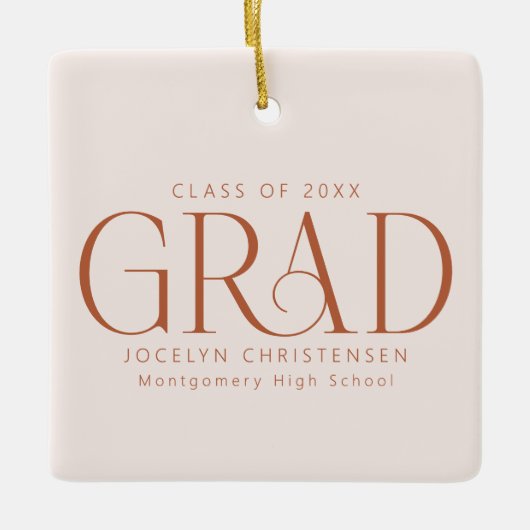 Klasse van 2025 Custom Photo Afstuderen Keepsake Keramisch Ornament (Voorkant)