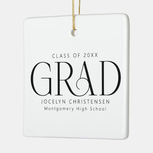 Klasse van 2025 Custom Photo Afstuderen Keepsake Keramisch Ornament (Links)