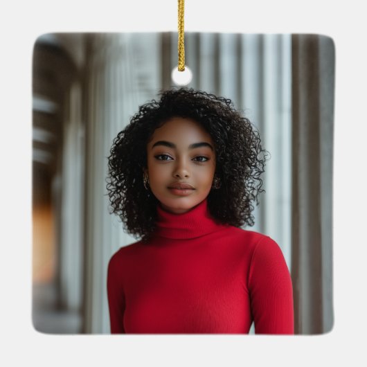 Klasse van 2025 Custom Photo Afstuderen Keepsake Keramisch Ornament (Achterkant)