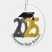 Klasse van 2025 Custom Photo Afstuderen Keramisch Ornament (Links)