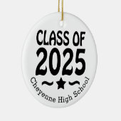 Klasse van 2025 Custom Photo Afstuderen Keramisch Ornament (Rechts)