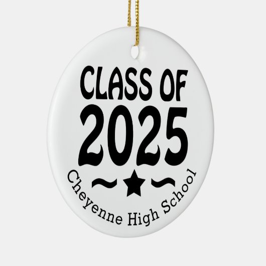 Klasse van 2025 Custom Photo Afstuderen Keramisch Ornament (Rechts)