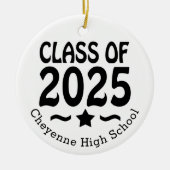 Klasse van 2025 Custom Photo Afstuderen Keramisch Ornament (Voorkant)