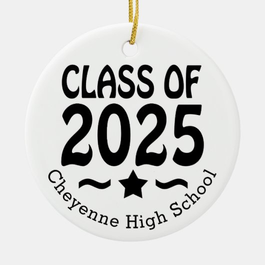 Klasse van 2025 Custom Photo Afstuderen Keramisch Ornament (Voorkant)