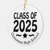 Klasse van 2025 Custom Photo Afstuderen Keramisch Ornament (Links)