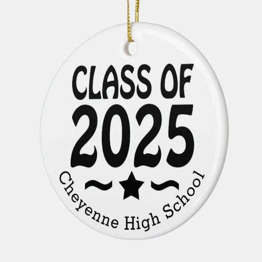 Klasse van 2025 Custom Photo Afstuderen Keramisch Ornament (Links)