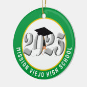 Klasse van 2025 Custom Photo Afstuderen Keramisch Ornament (Links)