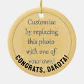 Klasse van 2025 Custom Photo Afstuderen Keramisch Ornament (Achterkant)