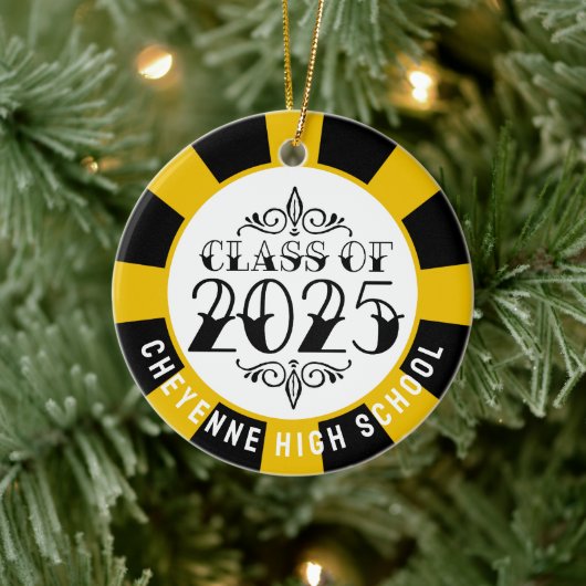 Klasse van 2025 Custom Photo Afstuderen Keramisch Ornament (Boom)
