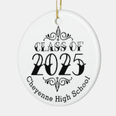 Klasse van 2025 Custom Photo Afstuderen Keramisch Ornament (Links)