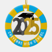 Klasse van 2025 Custom Photo Afstuderen Keramisch Ornament (Voorkant)