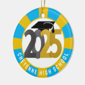 Klasse van 2025 Custom Photo Afstuderen Keramisch Ornament (Links)