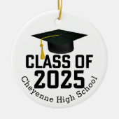 Klasse van 2025 Custom Photo Afstuderen Keramisch Ornament (Voorkant)