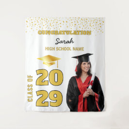 Klasse van 2025 Custom Photo Graduation Party Wandkleed