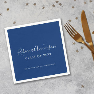 Klasse van 2025 Dark Blue Graduation Party Servet