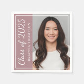 Klasse van 2025 Dusty Roos Graduation Party Foto Servetten (Voorkant)