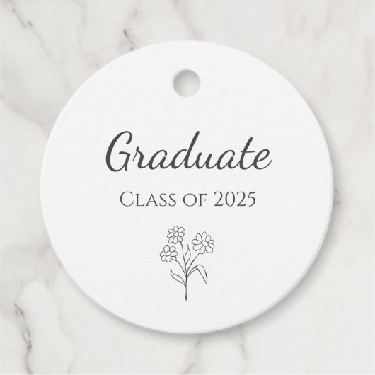 Klasse van 2025 Eenvoudige Botanische Graduation P Bedankjes Labels (Voorkant)