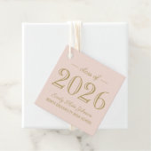 Klasse van 2025 Elegant Blush Gold Graduation Part Bedankjes Labels (In situ)