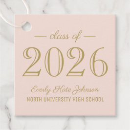 Klasse van 2025 Elegant Blush Gold Graduation Part Bedankjes Labels