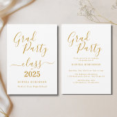 Klasse van 2025 Elegant Gold Script Graduation Par Kaart