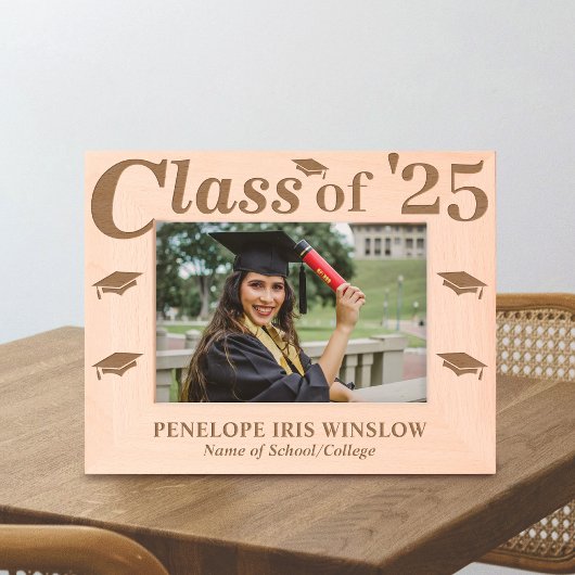 Klasse van 2025 Elegant Graduation Cap Gegraveerde Lijstjes