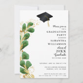 Klasse van 2025 Elegant Greenery Foto Afstuderen Kaart (Voorkant)