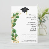 Klasse van 2025 Elegant Greenery Foto Afstuderen Kaart (Staand voorkant)