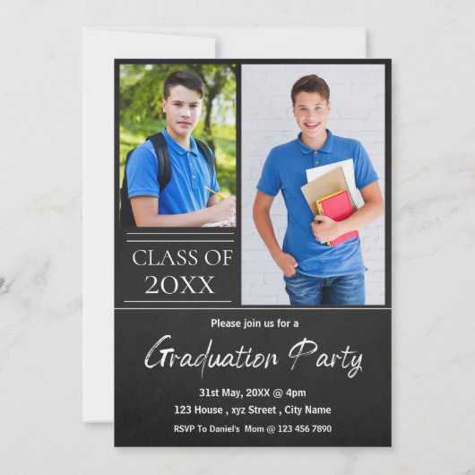 Klasse van 2025 Elegant Senior Afstudeerder Aankon Kaart (Achterkant)