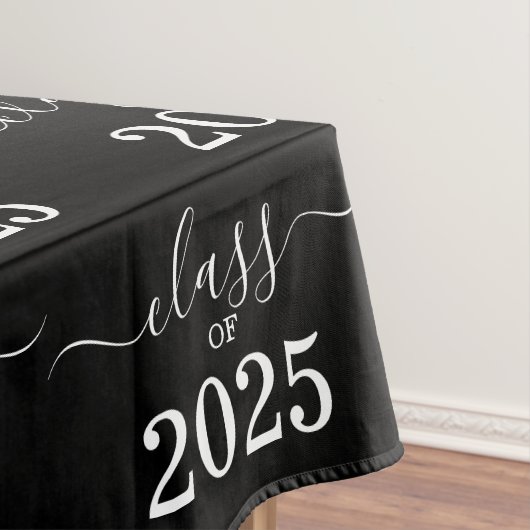 Klasse van 2025 Elegant Zwart-wit Tafelkleed (Voorbeeld)