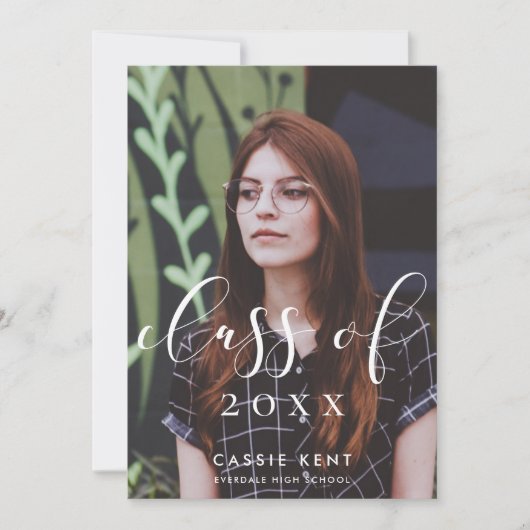 Klasse van 2025 elegante afstuderen foto aankondiging (Voorkant)