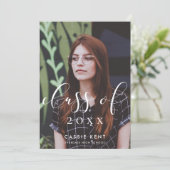 Klasse van 2025 elegante afstuderen foto aankondiging (Staand voorkant)