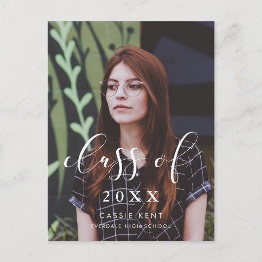 Klasse van 2025 elegante afstuderen foto briefkaart (Voorkant)