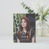 Klasse van 2025 elegante afstuderen foto briefkaart (Staand voorkant)