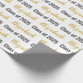 Klasse van 2025 en de naam van de afgestudeerde wi cadeaupapier (Hoek)