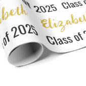 Klasse van 2025 en de naam van de afgestudeerde wi cadeaupapier (Rol Hoek)