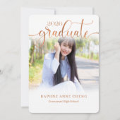 Klasse van 2025 Faux Bronz Leaf Moderne foto Kaart (Voorkant)