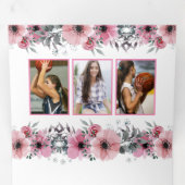 Klasse van 2025 | Floral 2 in 1 Afstudeerfeest Drieluik Uitnodiging (Binnenzijde eerst)