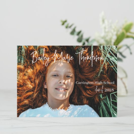 Klasse van 2025 Foto Afstuderen Aankondiging (Staand voorkant)