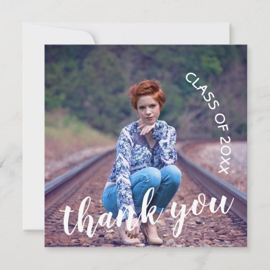 Klasse van 2025 Foto Afstuderen Dank u Bedankkaart (Voorkant)