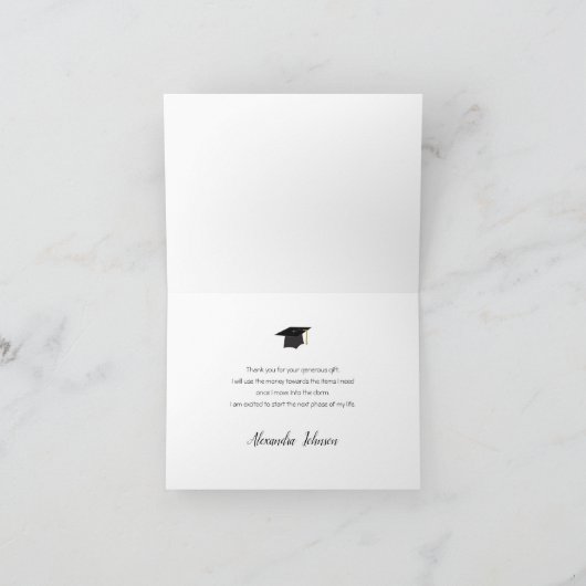 Klasse van 2025 Foto Afstuderen Dank u Bedankkaart (Binnen)