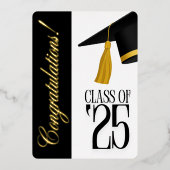 Klasse van 2025 Foto Afstuderen Folie Uitnodiging (Voorkant)
