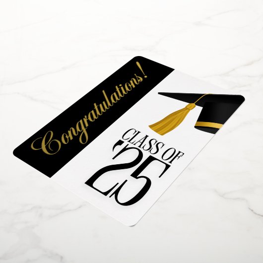 Klasse van 2025 Foto Afstuderen Folie Uitnodiging (Gedraaid)
