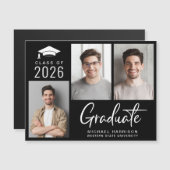 Klasse van 2025 Foto Afstuderen Magnet Aankondigin Magnetische Uitnodiging (Voorkant / Achterkant)