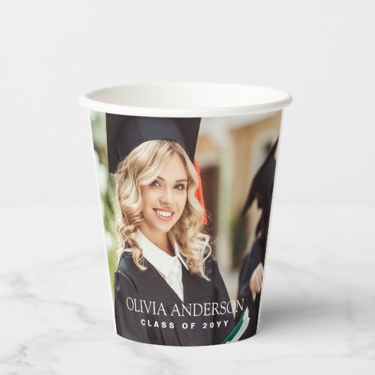 Klasse van 2025 Foto Afstuderen Papieren Bekers (Voorkant)
