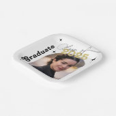 Klasse van 2025 Foto afstuderen Party Retro Papieren Bordje (Gebogen)