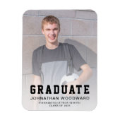 Klasse van 2025 Foto Black Afstuderen Aankondiging Magneet (Verticaal)