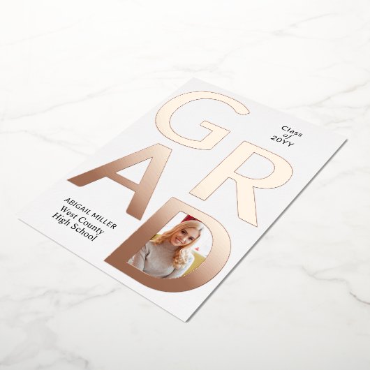 Klasse van 2025 foto folie afstuderen aankondiging (Gedraaid)